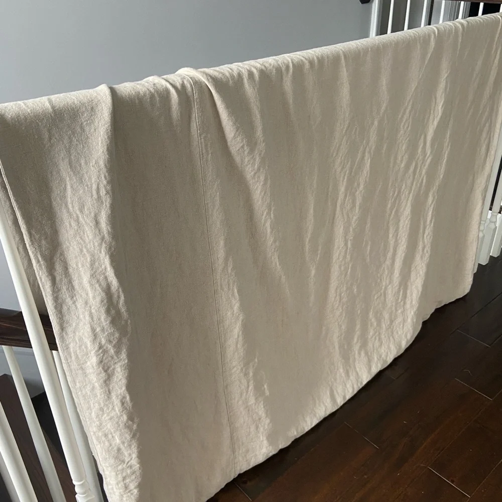 West Elm 100% Natural Linen Twin Duvet Cover Button Closure